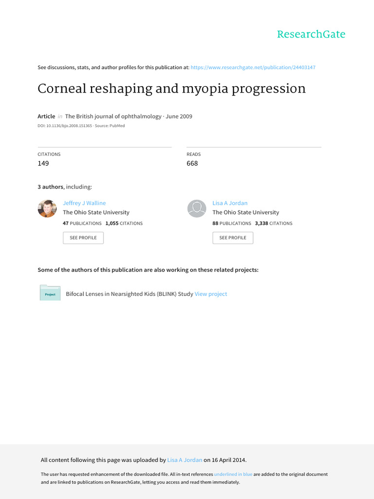 Test Agreement of Myopia | PDF | Myopia | Contact Lens