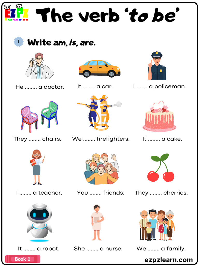 The Verb To Be Simple Present Fill in The Blanks Grammar Worksheet ...