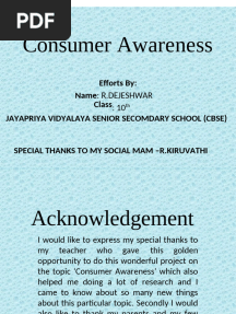 Class 10 Project on Consumer Awareness 6