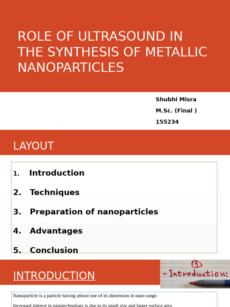 Ultrasound in Metallic Nanoparticle Synthesis | PDF | Ultrasound ...