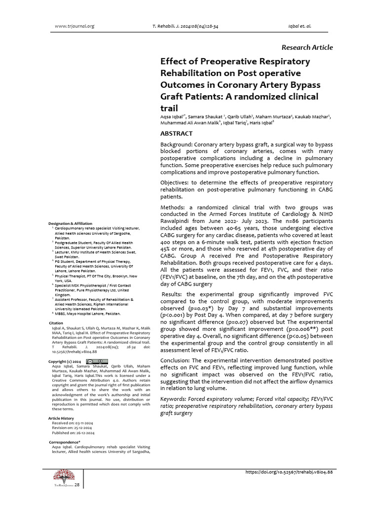 5-88 TRJ a Rticle (AI) | PDF | Coronary Artery Bypass Surgery ...