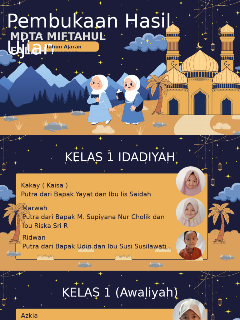 Hasil Ujian MDTA Miftahul Falah 2024/2025 | PDF