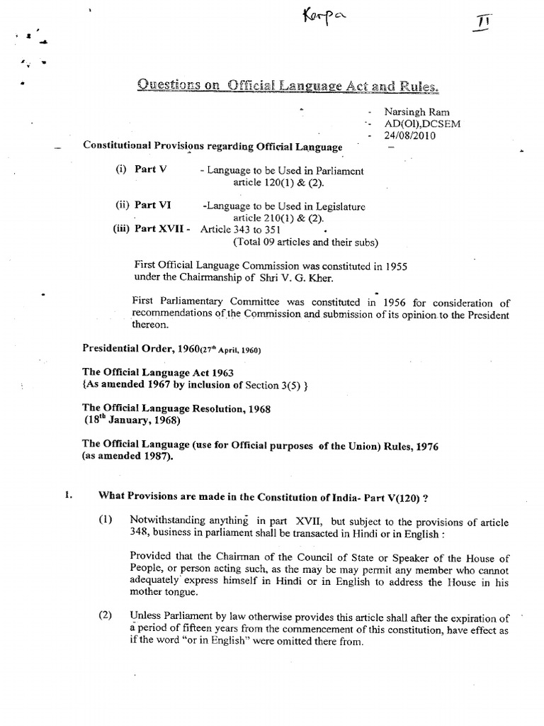 Official Language | PDF