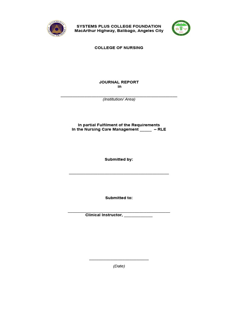 Journal Report Template | PDF