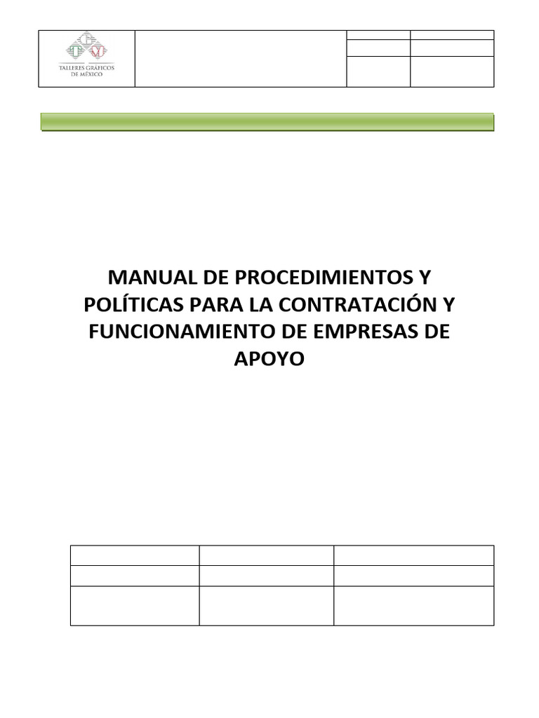 Manual de Políticas para Empresas de Apoyo | PDF | Business | México