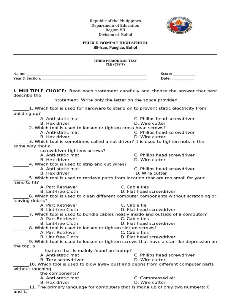 CSS-TLE-GRADE7 85 (2) | PDF | Bit | Input/Output