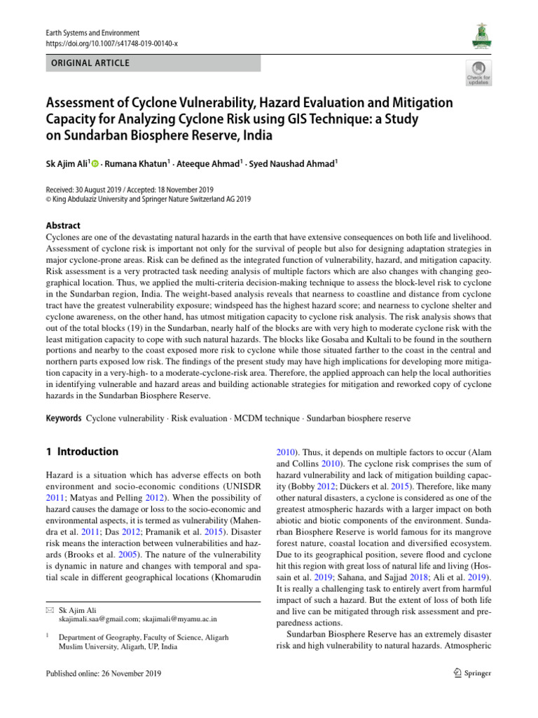 Cyclone Risk Assessment in Sundarban | PDF | Tropical Cyclones | Rain
