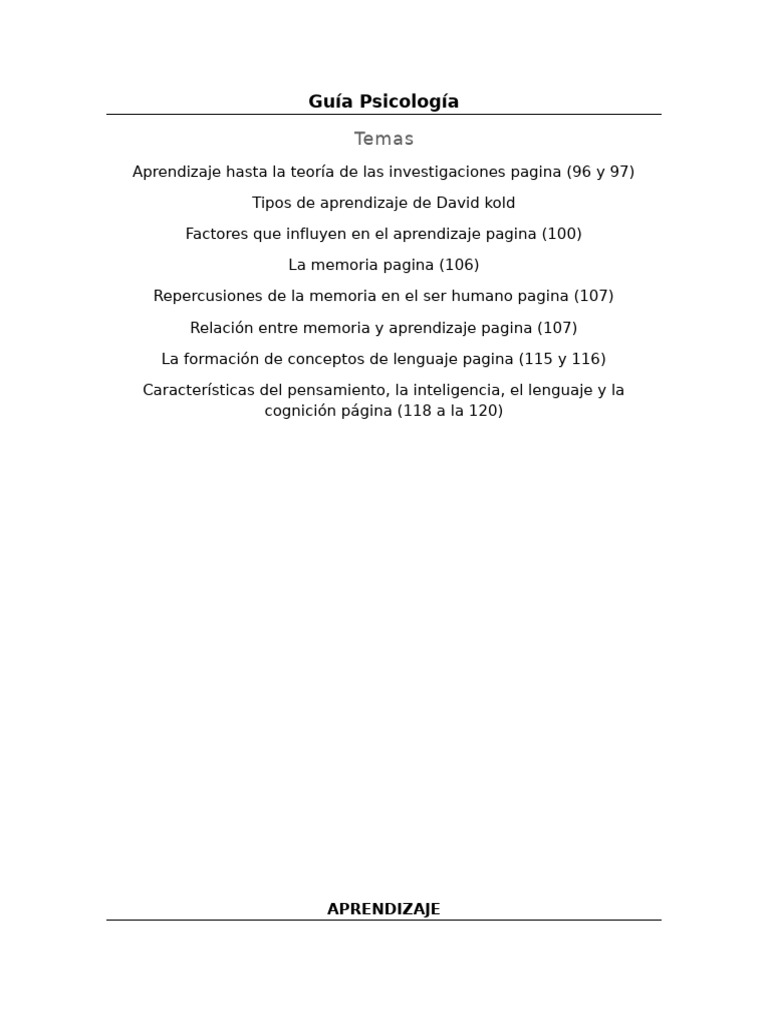 Psicología del Aprendizaje y Memoria | PDF | Aprendizaje | Memoria