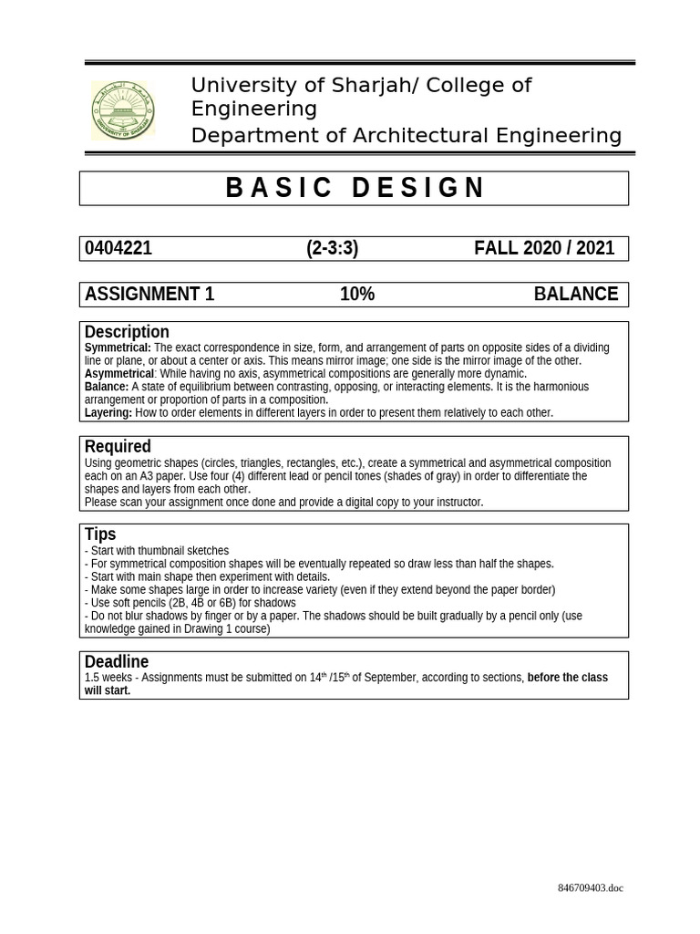 Basic Design Assignment: Balance & Composition | PDF