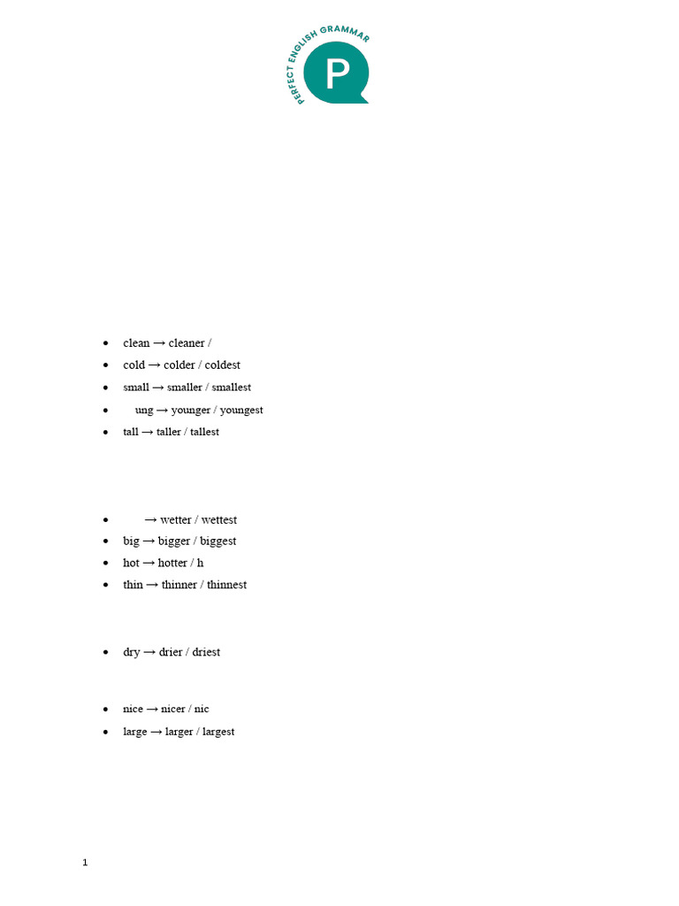 COMPARATIVE AND SUPERLATIVE FORM PDF visual data 6
