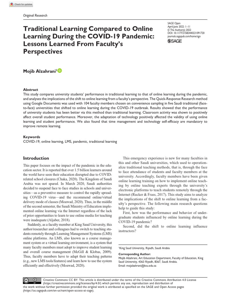 Traditional vs Online Learning | PDF | Educational Technology | Learning