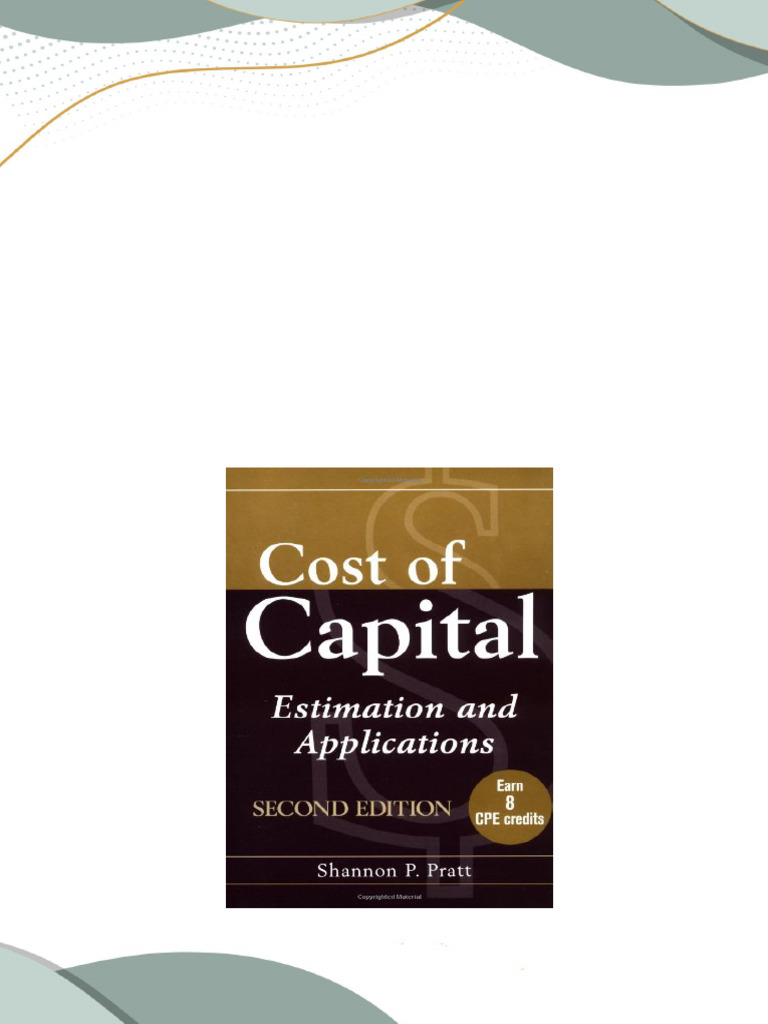  ebook cost of capital estimation and applications by shannon p