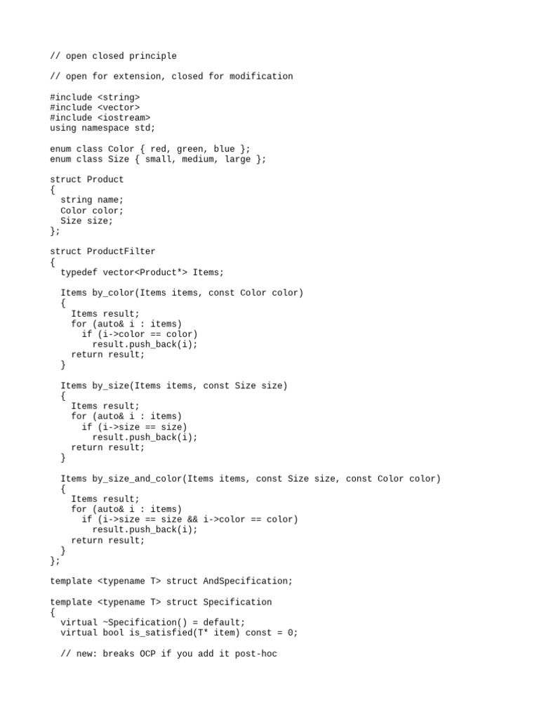 Open/Closed Principle in C++ Code | PDF | Software Development | Object ...