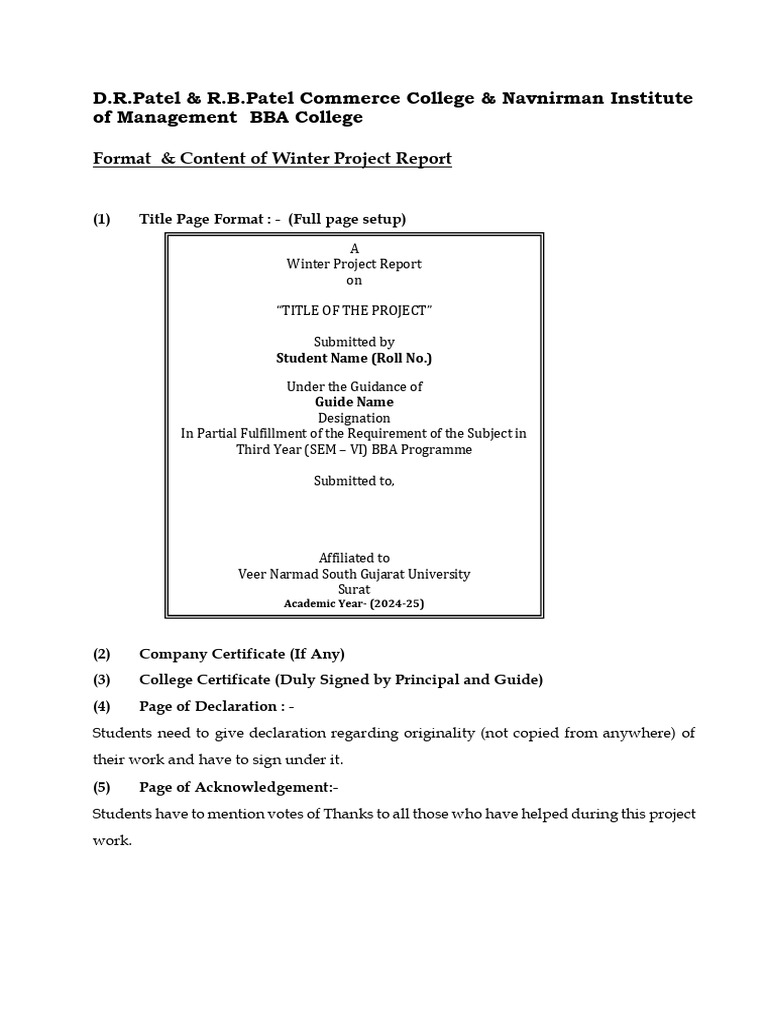 Format of Winter Project Report Final | PDF | Survey Methodology ...