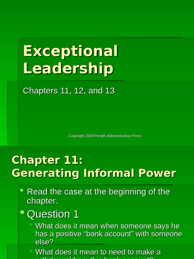 ExceptionalLeadershipCh11 13 | PDF | Power (Social And Political ...