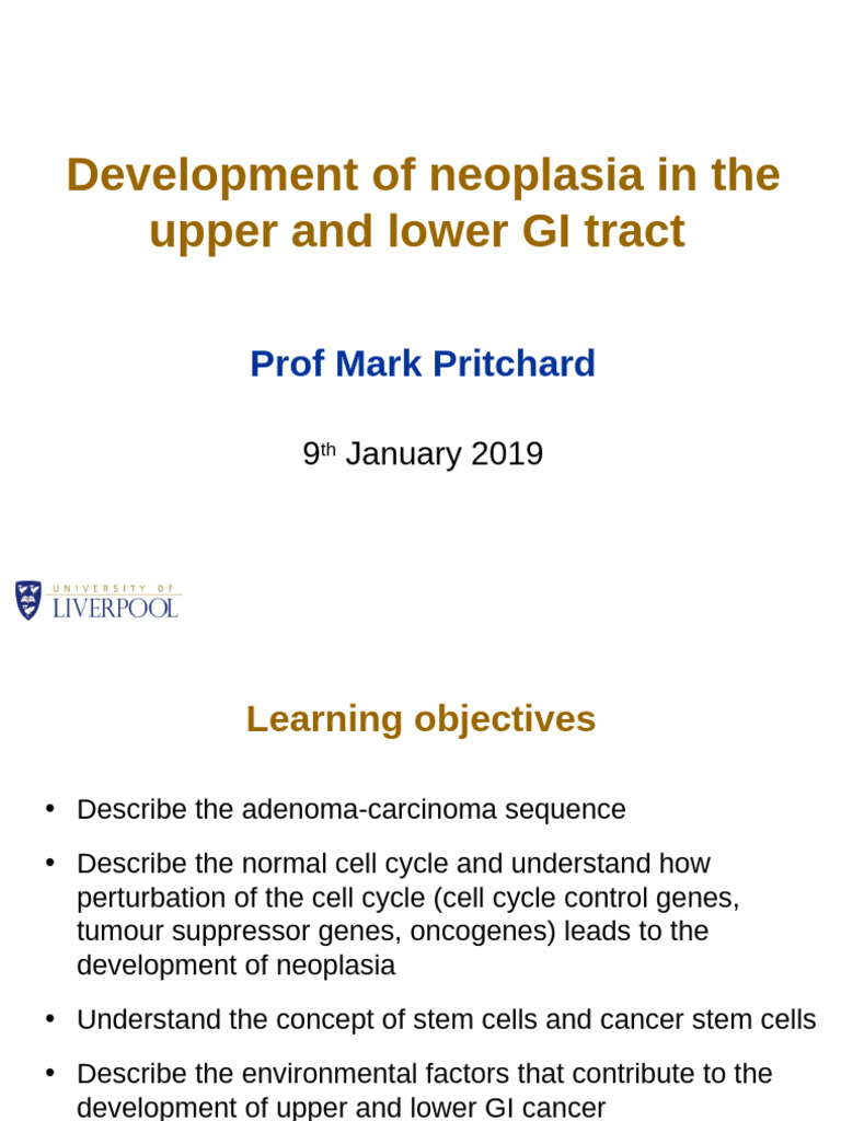 GI Tract Neoplasia Development Overview | PDF | Colorectal Cancer | Adenoma