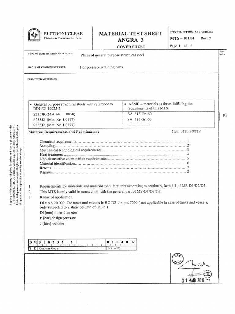 DM - 3 - 0235.2 - 01040G - Rev.7 - PLATES OF GENERAL PURPOSE STRUCTURAL ...