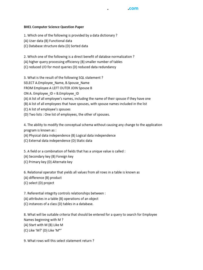 b Hel Computer Science | PDF | Databases | Computing