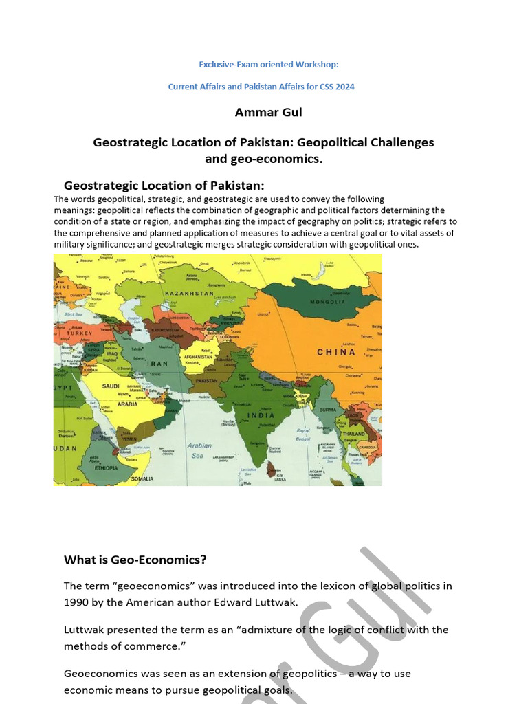 Pakistan's Geo-Economic Strategy for 2024 | PDF | Pakistan | Geopolitics