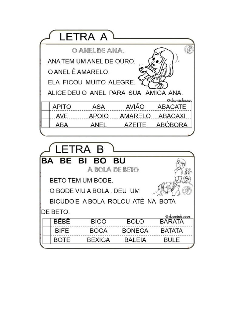 Fichas de Leitura 1 Ano | PDF
