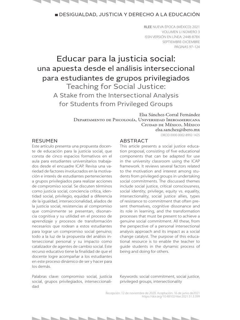Educación para la Justicia Social Interseccional | PDF ...