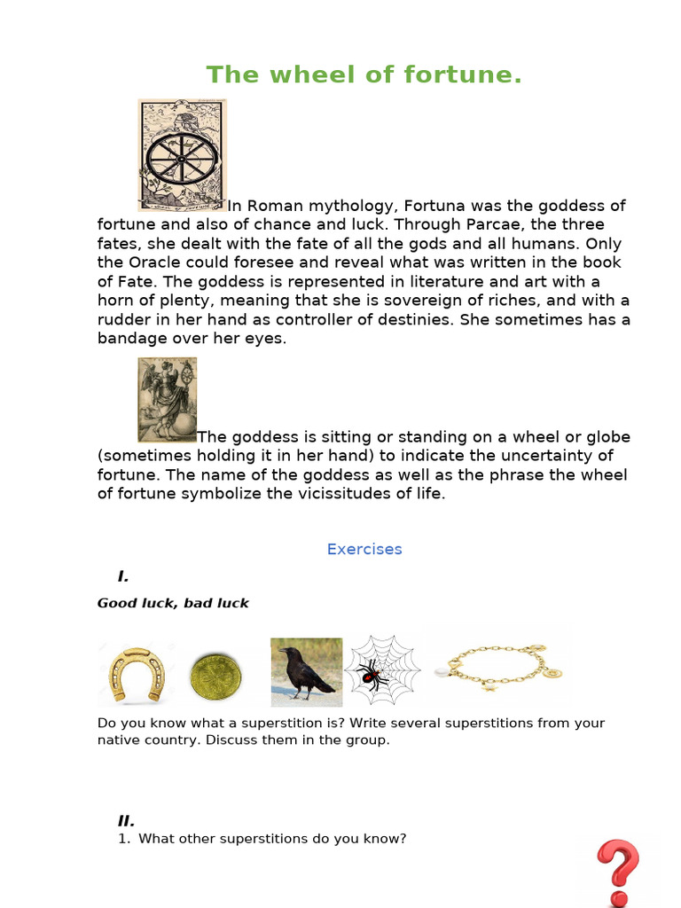 The Wheel of Fortune Reading Comprehension Exercises 135836 | PDF | Luck