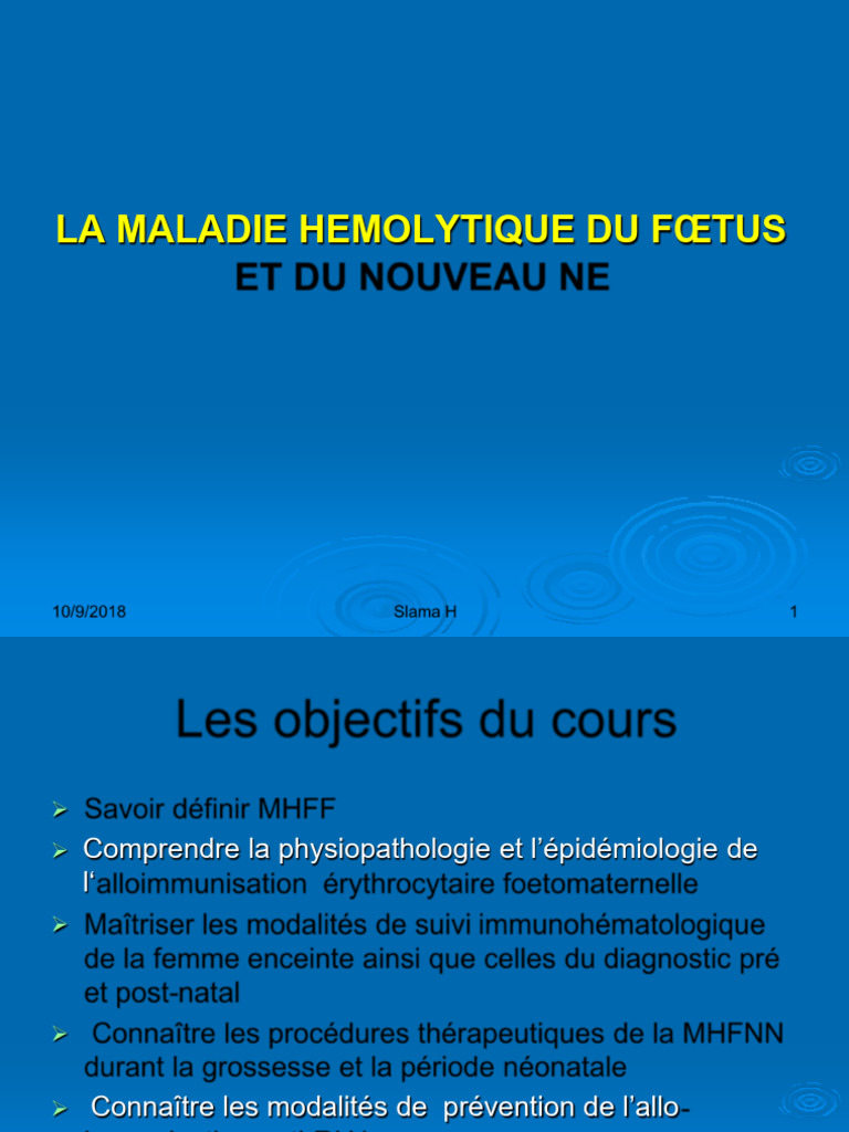 Maladie hémolytique fœtale et néonatale | PDF | Pathologie clinique ...