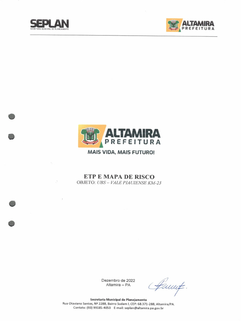 Etp e Mapa de Risco Ubs Vale Piauiense | PDF
