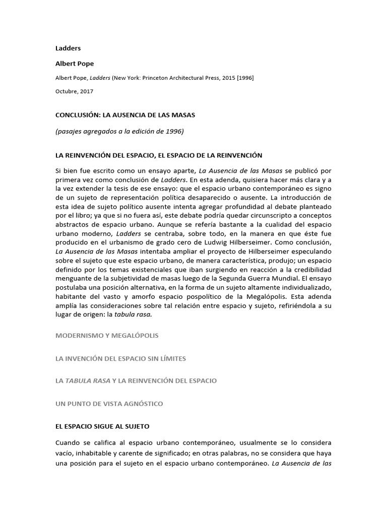 Pope, Albert. Ladders (Conclusión) | PDF | Fascismo