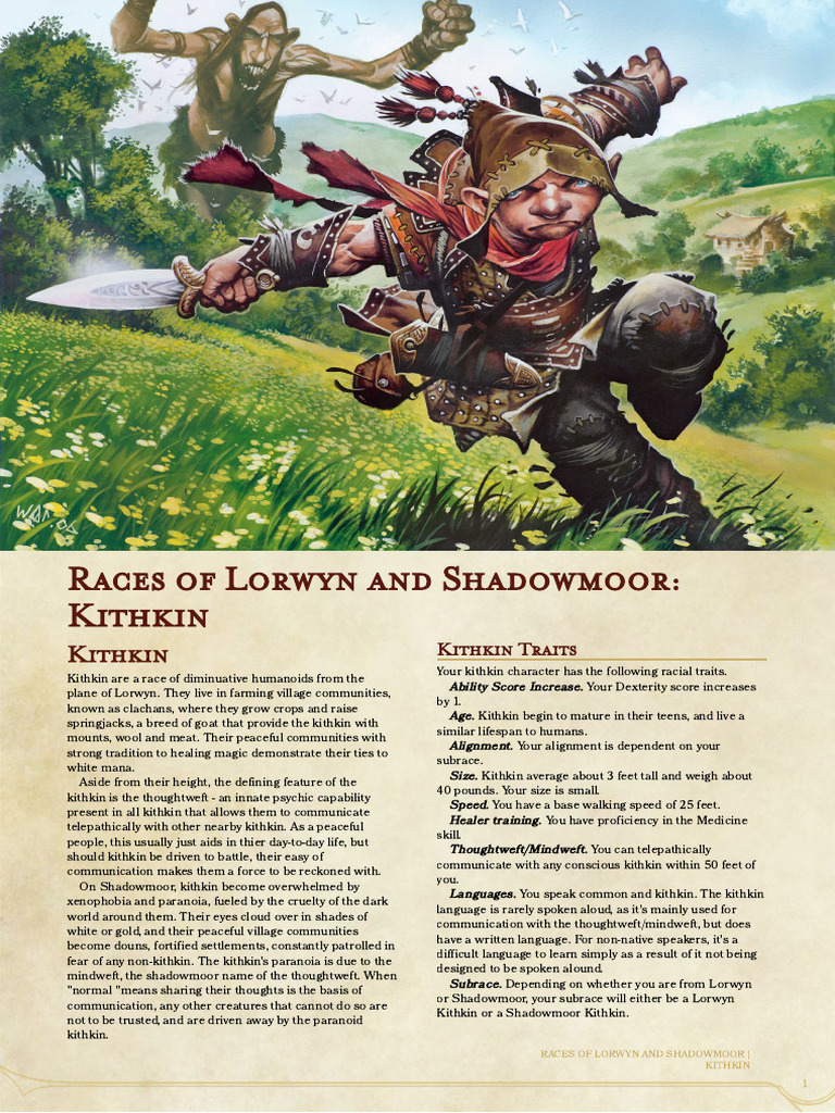 Kithkin Racial Traits Overview | PDF | Role Playing Games