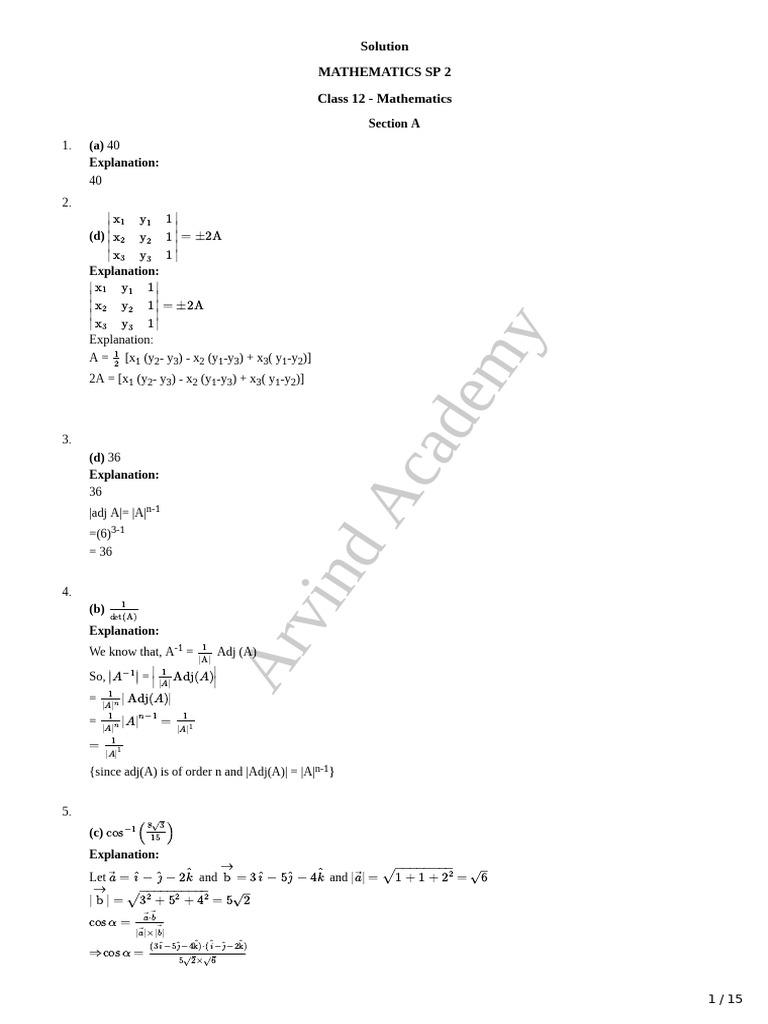 Solution Mathematics SP 2 - 49268739 - 2024 - 12 - 31 - 07 - 50 | PDF ...