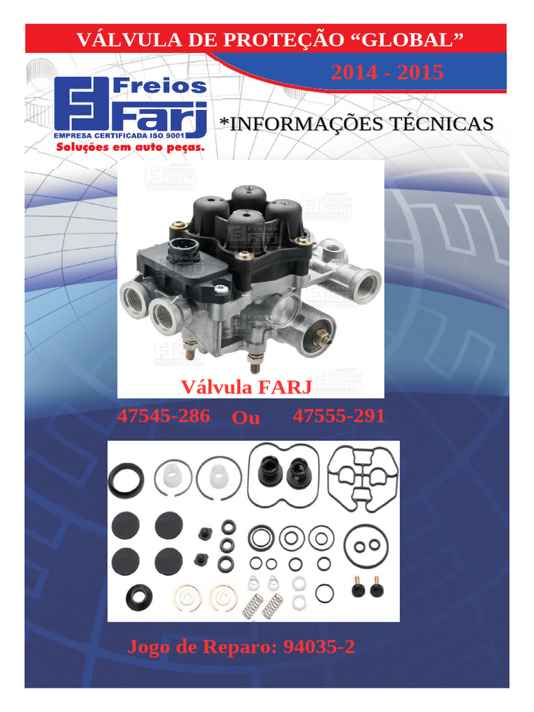 Manual de Testes da Válvula Global FARJ | PDF | Freio | Válvula
