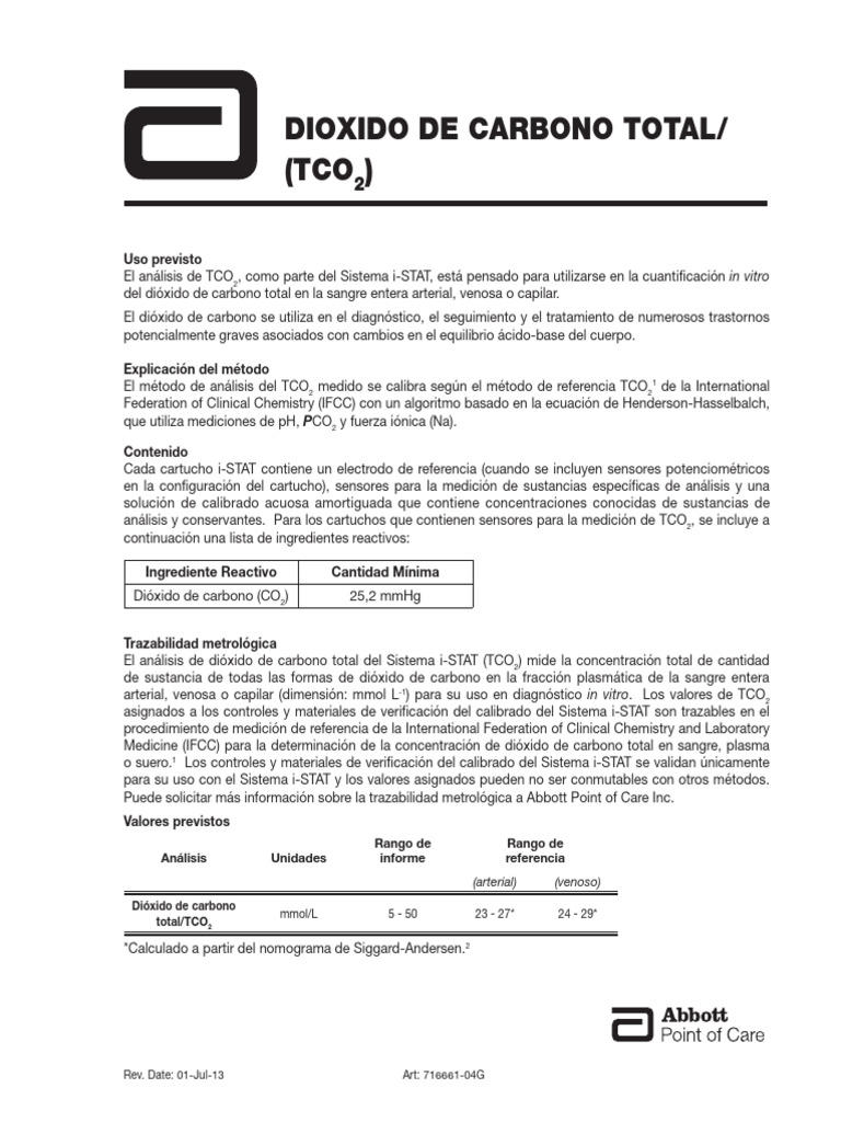 Análisis de Dióxido de Carbono Total (TCO2) | PDF
