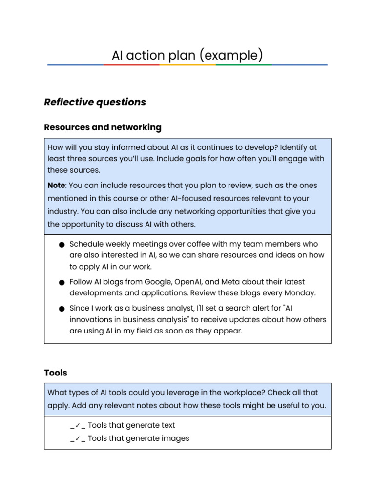 AI Action Plan Template for Analysts | PDF | Artificial Intelligence ...