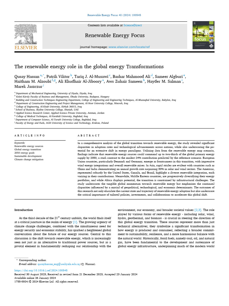 Global Renewable Energy Transition Insights | PDF | Renewable Energy ...