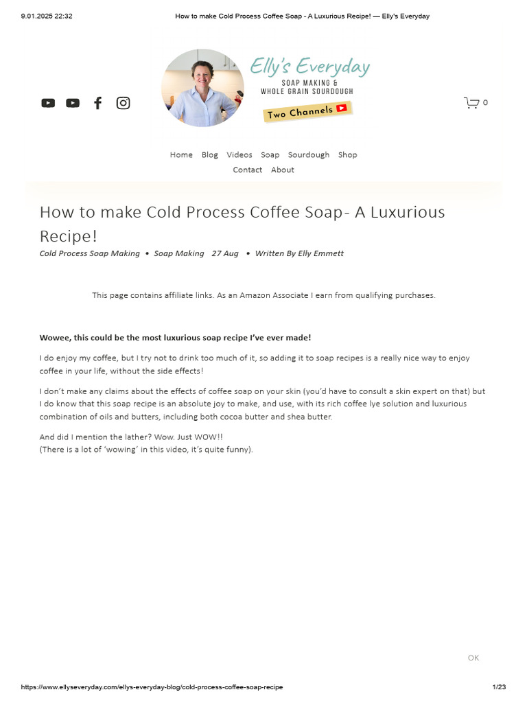 Cold Process Coffee Soap | PDF | Sodium Carbonate | Soap
