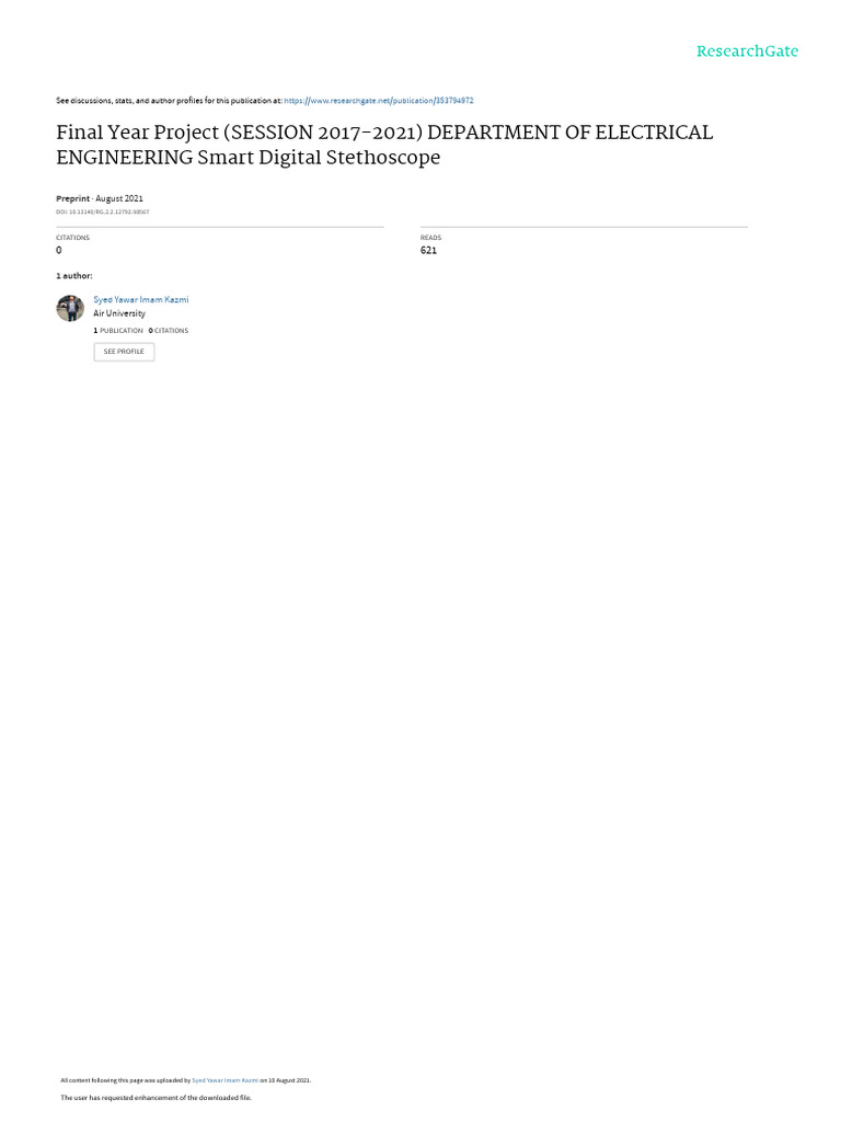 Smart Digital Stethoscope Project 2021 | PDF | Liquid Crystal Display ...