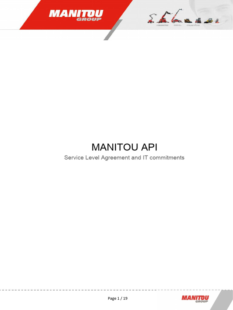 Manitou API Service Level Agreement | PDF | Service Level Agreement ...