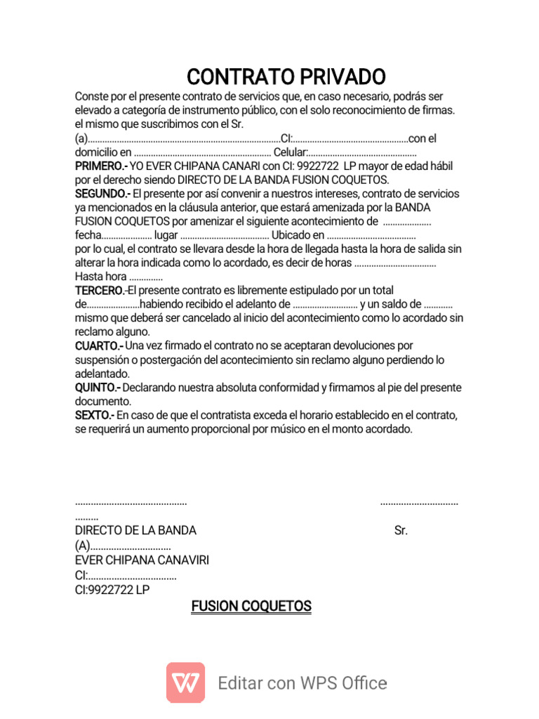 Contrato Privado | PDF