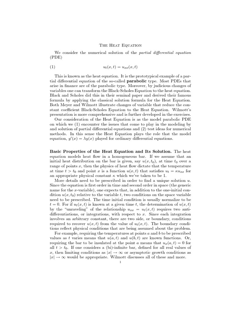 Heat Equation: Numerical Solutions Guide | PDF | Partial Differential ...