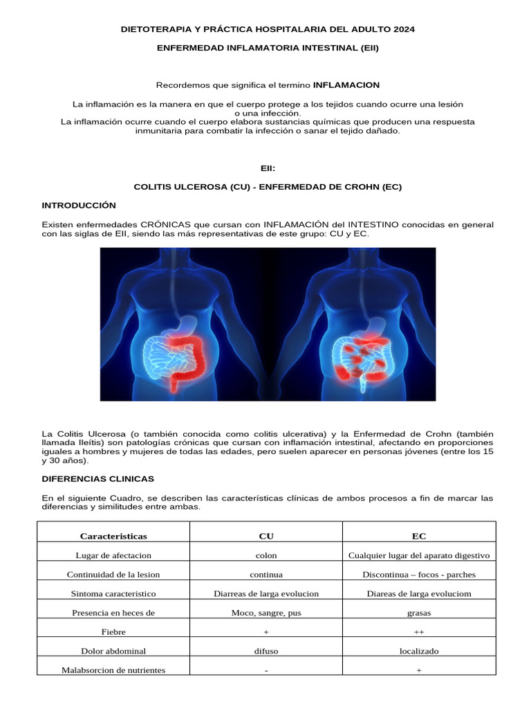 Dietoterapia en Enfermedad Inflamatoria Intestinal | PDF | Colitis ...
