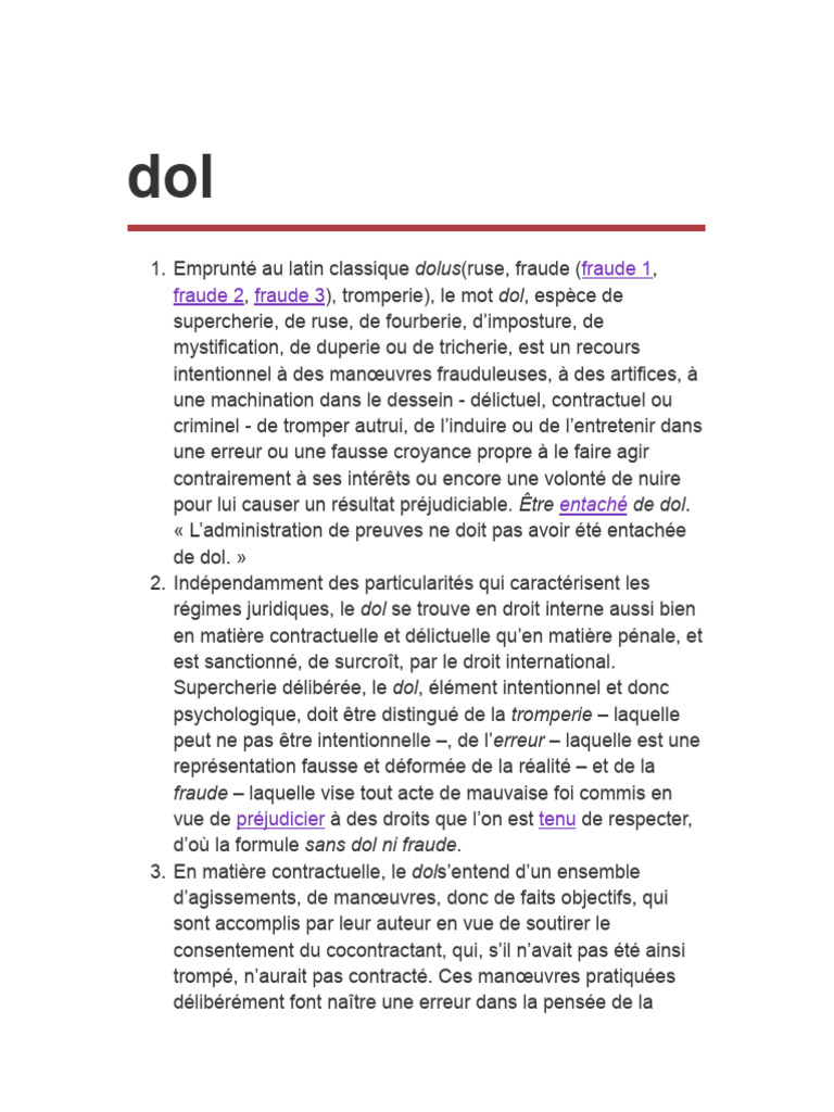 Définition et enjeux du dol | PDF | Crimes | Crime et violence