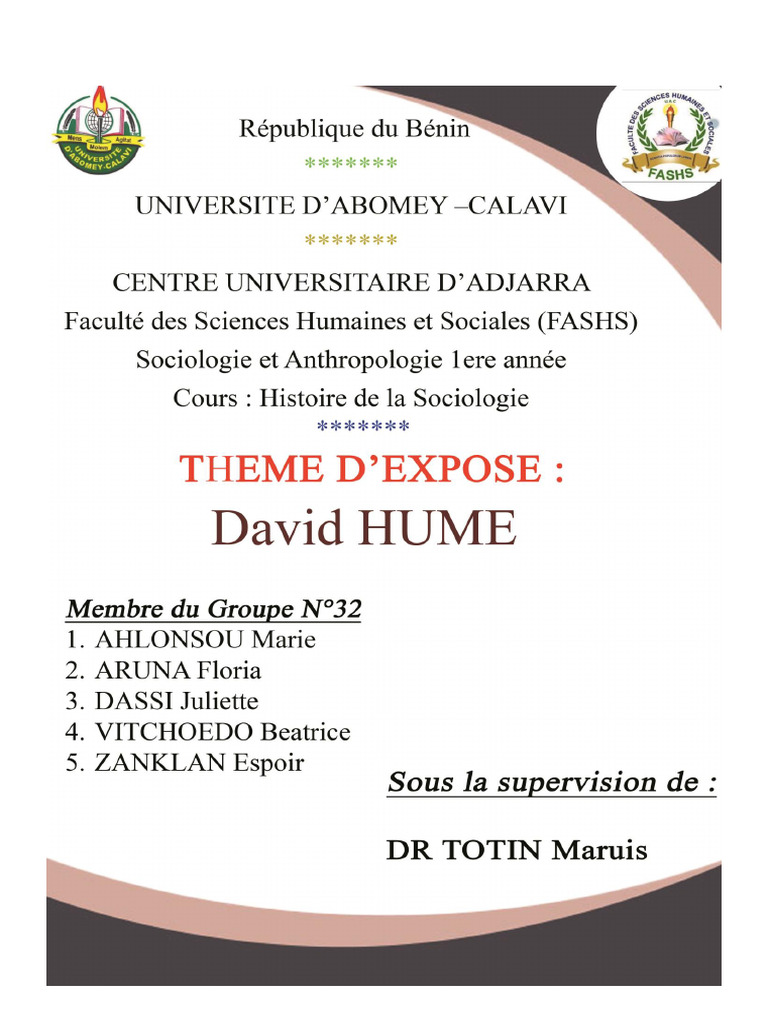 Biographie et philosophie de David Hume | PDF | David Hume | Épistémologie