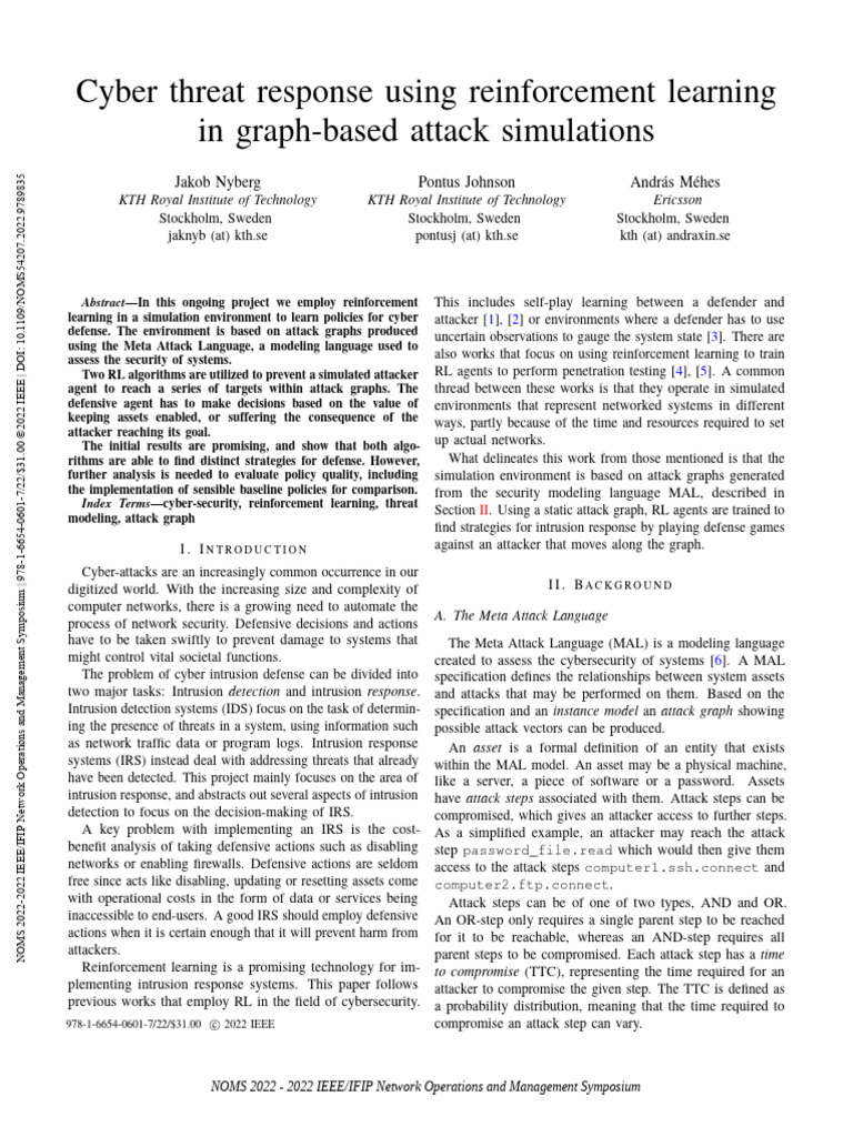 Cyber Threat Response Using Reinforcement Learning in Graph-Based ...