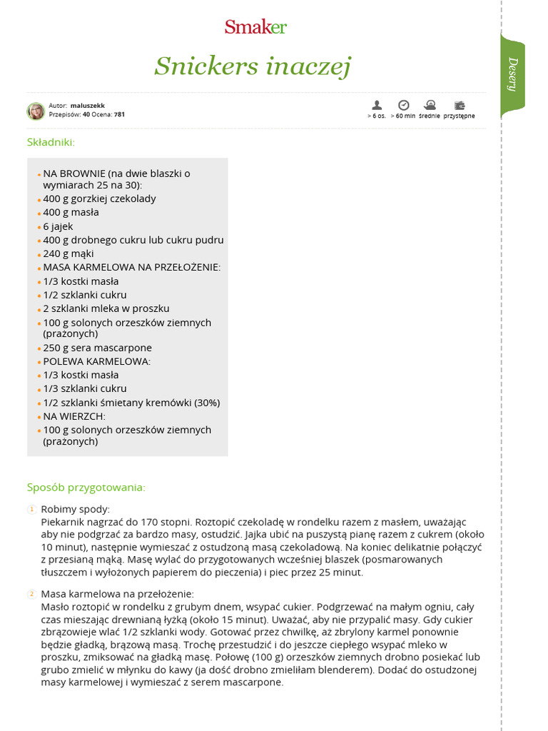 Snickers Inaczej | PDF