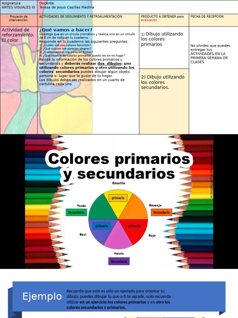 Colores Primarios y Secundarios | PDF | Amarillo | Azul