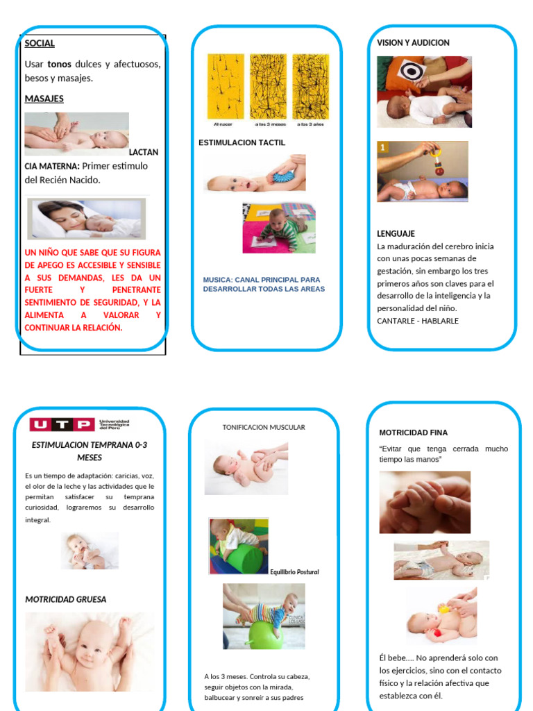Estimulacion Temprana de 0 - 3 Meses | PDF | Infancia | Desarrollo humano