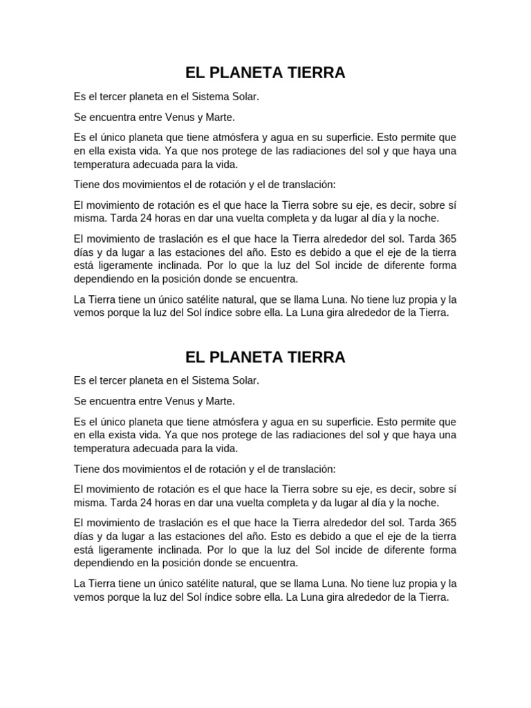 El Planeta Tierra | PDF