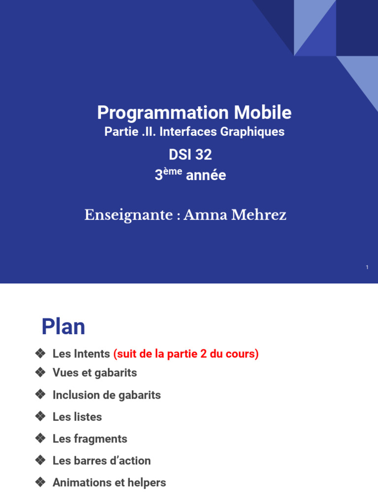 Interfaces Graphiques en Programmation Mobile | PDF | Mise en page ...