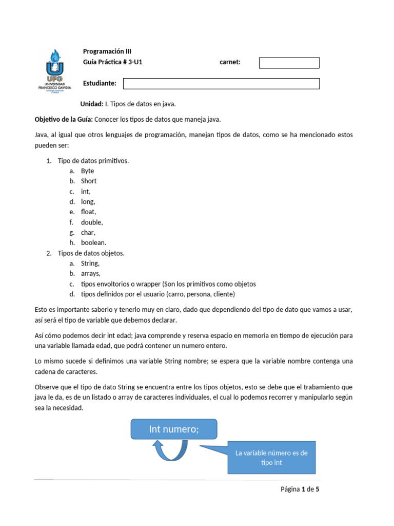 Tipos de Datos en Java: Guía Práctica | PDF | Tipo de datos | Java ...